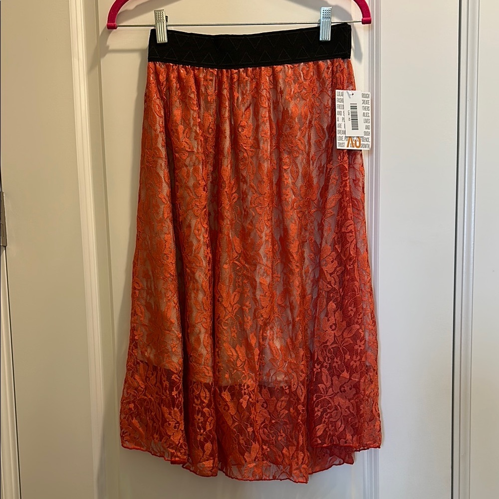Elegant Orange Lace Skirt